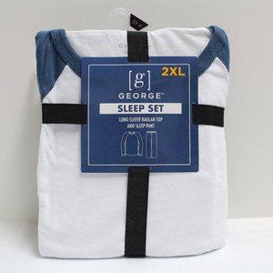 NWT Men's George 2XL 44-46 Long Sleeve Raglan Top & Sleep Pant